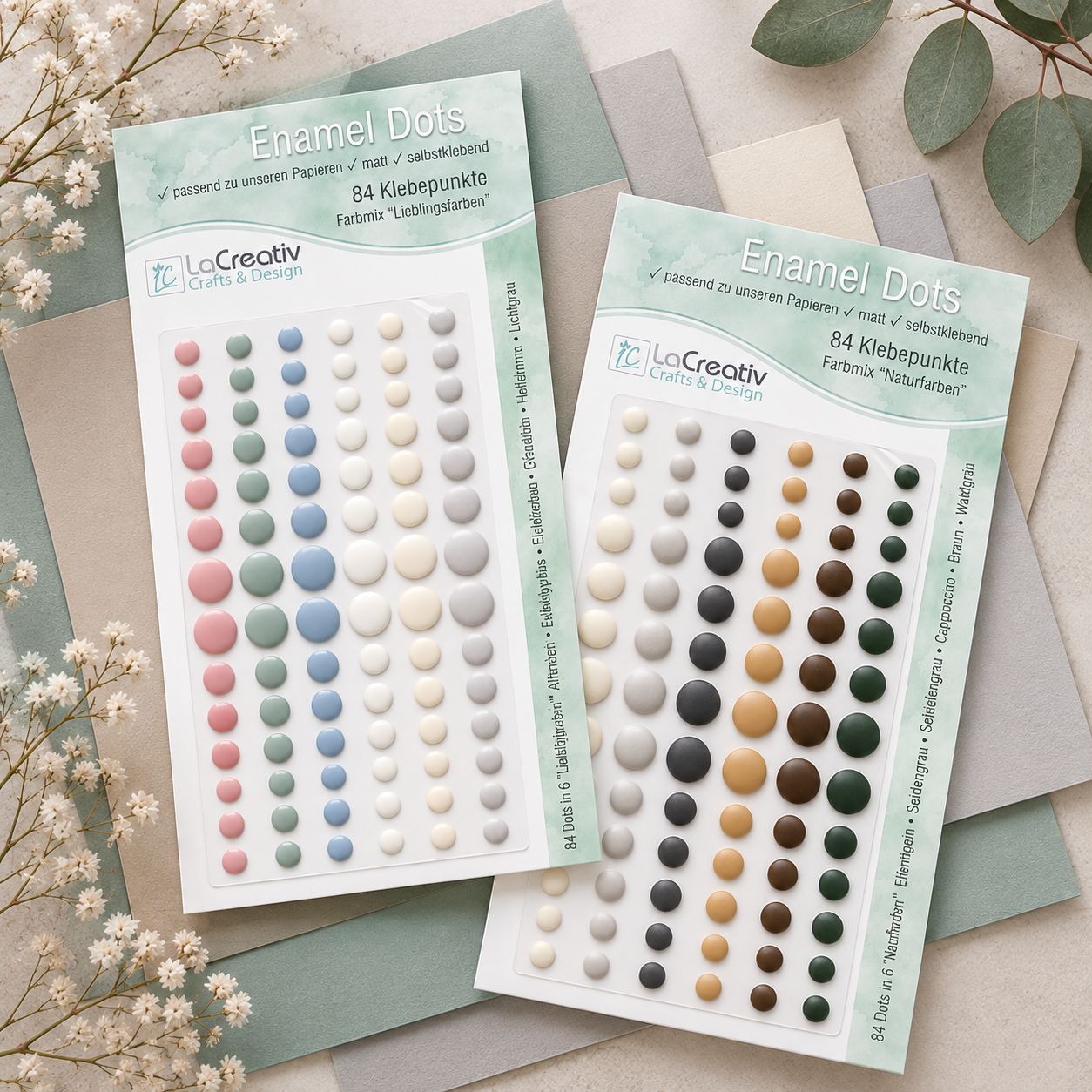 Enamel Dots passend zu den LaCreativ Farbwelten