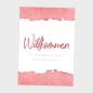 Preview: Willkommensschild "Watercolor-Brush | Rot"