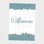 Preview: Willkommensschild "Watercolor-Brush | Petrol" 