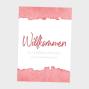 Preview: Willkommensschild "Watercolor-Brush | Rot"
