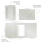 Preview: Passepartoutkarte mit rechteckigem Ausschnitt und Briefumschlag, DIN C6 in metallic polarweiss