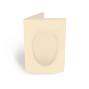 Passepartoutkarte oval 3-Fach DIN A6 in creme