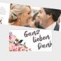 Preview: Danksagungskarte "Pink Bunch" DIN Lang Klappkarte
