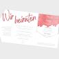 Preview: Pocketfold Einladung "Watercolor-Brush | Rot" B6