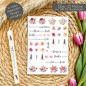 Preview: Kerzentattoos "Frühlingsblumen" DIN A5 | Kerzensticker | Wasserschiebefolie | Kerzenaufkleber