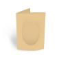 Passepartoutkarte oval 3-Fach DIN A6 in cappuccino