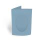 Passepartoutkarte oval 3-Fach DIN A6 in Graublau