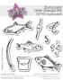 Preview: Kulricke Stempelset "Anglerauszeit" 10x10cm Clear Stamp 