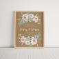 Preview: Willkommensschild "Kraft White Roses" DIN A3 