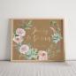 Preview: Willkommensschild "Kraft White Roses" DIN A3 Metallic quer