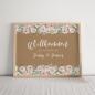 Preview: Willkommensschild "Kraft White Roses" DIN A3 quer
