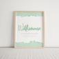 Preview: Willkommensschild "Watercolor-Brush | Pistazie"