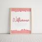 Preview: Willkommensschild "Watercolor-Brush | Rot"