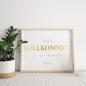 Preview: Metallicposter "Willkommen" | Goldposter | Willkommensschild | Hochzeitstafel | Personalisiertes Poster