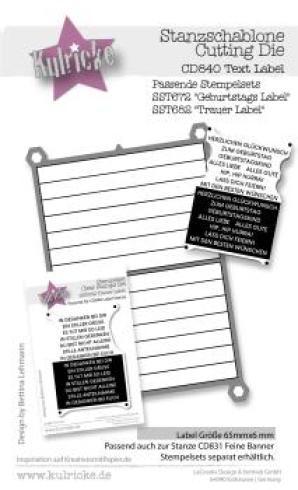 Kulricke Stempelset "Geburtstags Label" + Stanzschablone "Text Label"