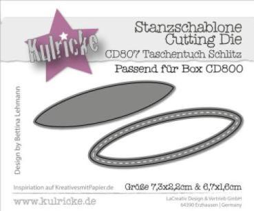 Preview: SET Kulricke Stanzschablonen "Taschentuch Verpackung" inklusive Schlitz und Stempel
