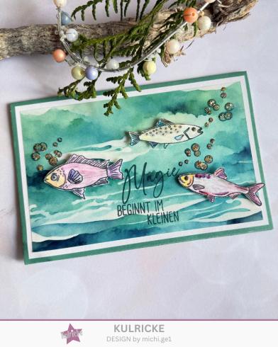 Preview: Kulricke Stempelset "Anglerauszeit" 10x10cm Clear Stamp 