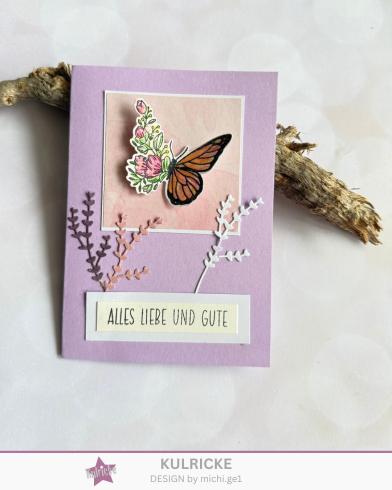 Preview: Kulricke Stempelset "Schmetterlingsgarten" A7 Clear Stamp