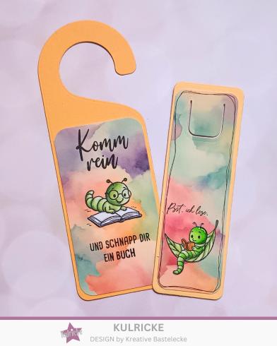 Preview: Kulricke Stempelset "Leseraupe" 10x10cm Clear Stamp 