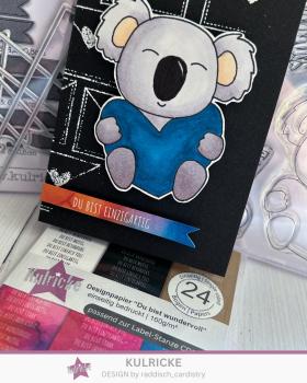 Preview: Kulricke Designpapier - "Du bist wundervoll" Label Papier A7