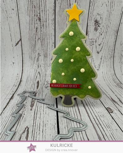 Preview: Kulricke Stanzschablone "Weihnachtsbaum Frohe Weihnachten" Craft Die 