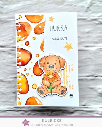 Preview: Kulricke Stempelset "Hundeglück" A7 Clear Stamp