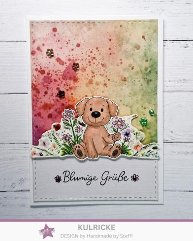 Preview: Kulricke Stempelset "Schnüffelblumen" A7 Clear Stamp