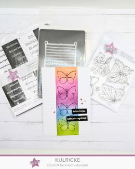 Preview: Kulricke Stempel "Zauberhafte Schmetterlinge" 10x10cm Clear Stamp