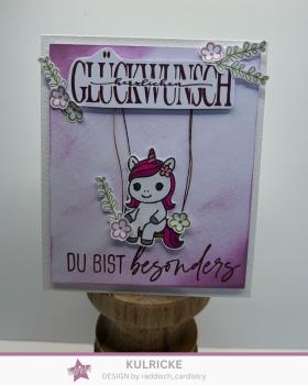 Preview: Kulricke Stempelset "Glückwünsche geteilt" Clear Stamp Motiv-Stempel