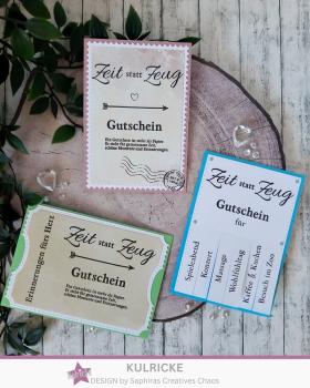 Preview: Kulricke Stempel "Zeit statt Zeug" 10x10cm Clear Stamp