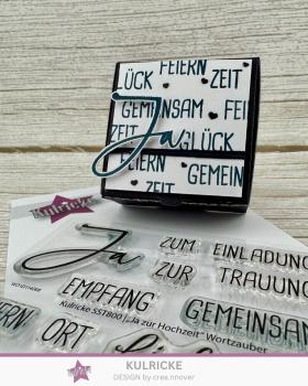 Preview: Kulricke Stempel "Ja zur Hochzeit Wortzauber" 10x10cm Clear Stamp
