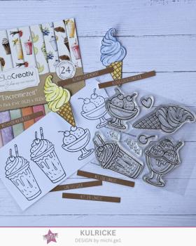 LaCreativ - Designpapier "Eiscremezeit" Paper Pack 6x6" - 24 Bogen
