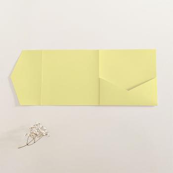 Pocketfold-Karte Quadrat (15x15) Premium-Karton "Gelb" Exklusiv Line