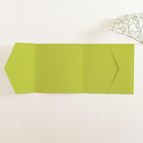 Pocketfold-Karte Quer-Format quadratisch (15x15) Struktur-Karton "Struktur Limette" Basic Line
