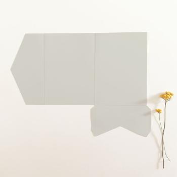 Preview: Pocketfold-Karte B6 Premium-Karton "Seidengrau" Exklusiv Line