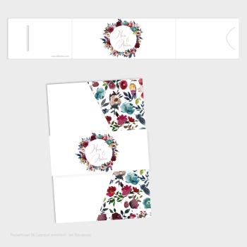 Banderole "Merlot und Navy" zu DIN B6 Pocketfolder