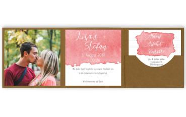 Trippel-Pocketfold Karte quadratisch "Circle Line" (15x15cm)