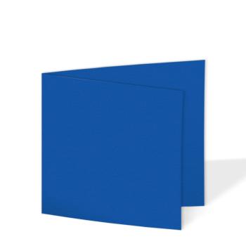 Doppelkarte - Faltkarte quadratisch 15x15cm, 220g/m² in royalblau