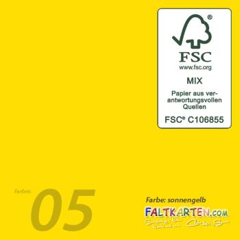 Doppelkarte - Faltkarte 240g/m² DIN B6 in sonnengelb