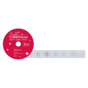 Create Christmas Satin-Motivband "Schneeflocke" 3m