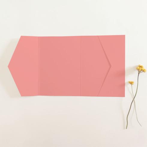 Pocketfold-Karte B6 seitlich Premium-Karton "Flamingo" Basic Line