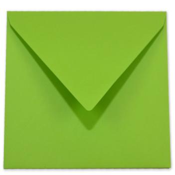 Briefumschlag 11x11cm in grasgrün 120g ohne Fenster, Nassklebung