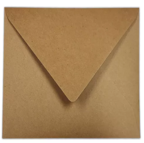 Briefumschlag 16x16cm in kraft braun, 100g, ohne Fenster, Nassklebung