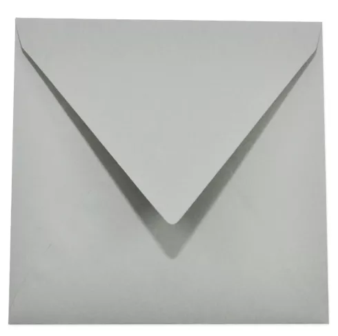 Briefumschlag 16x16cm in seidengrau, 120g, ohne Fenster, Nassklebung