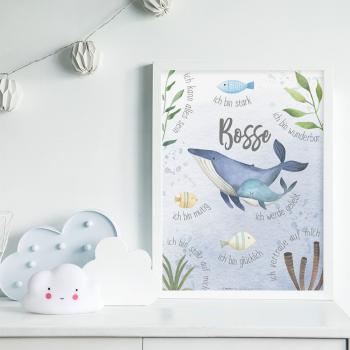 Affirmationsposter "Wal" | Affirmation | Einschulung | Geschenk 1. Geburtstag |  | Kinderzimmerdeko
