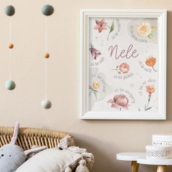 Affirmationsposter "Blumen" | Affirmation | Einschulung | Geschenk 1. Geburtstag |  | Kinderzimmerdeko