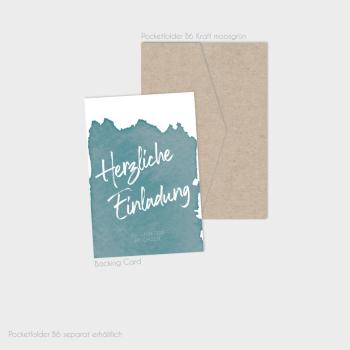 Einlegekarten-Bundle "Watercolor-Brush | Petrol" B6