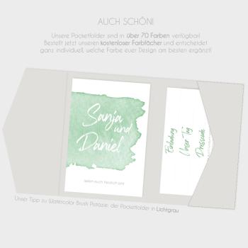 Einlegekarten-Bundle "Watercolor-Brush | Pistazie" B6 | 2