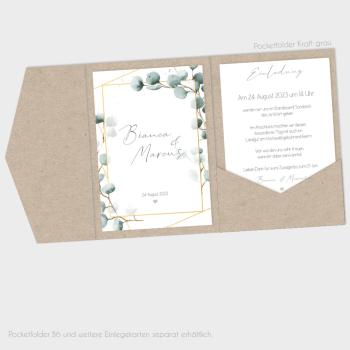 Einlegekarten-Bundle "Geometric Eukalyptus" B6