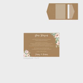 Einlegekarten-Bundle "Kraft White Roses" B6 | 2